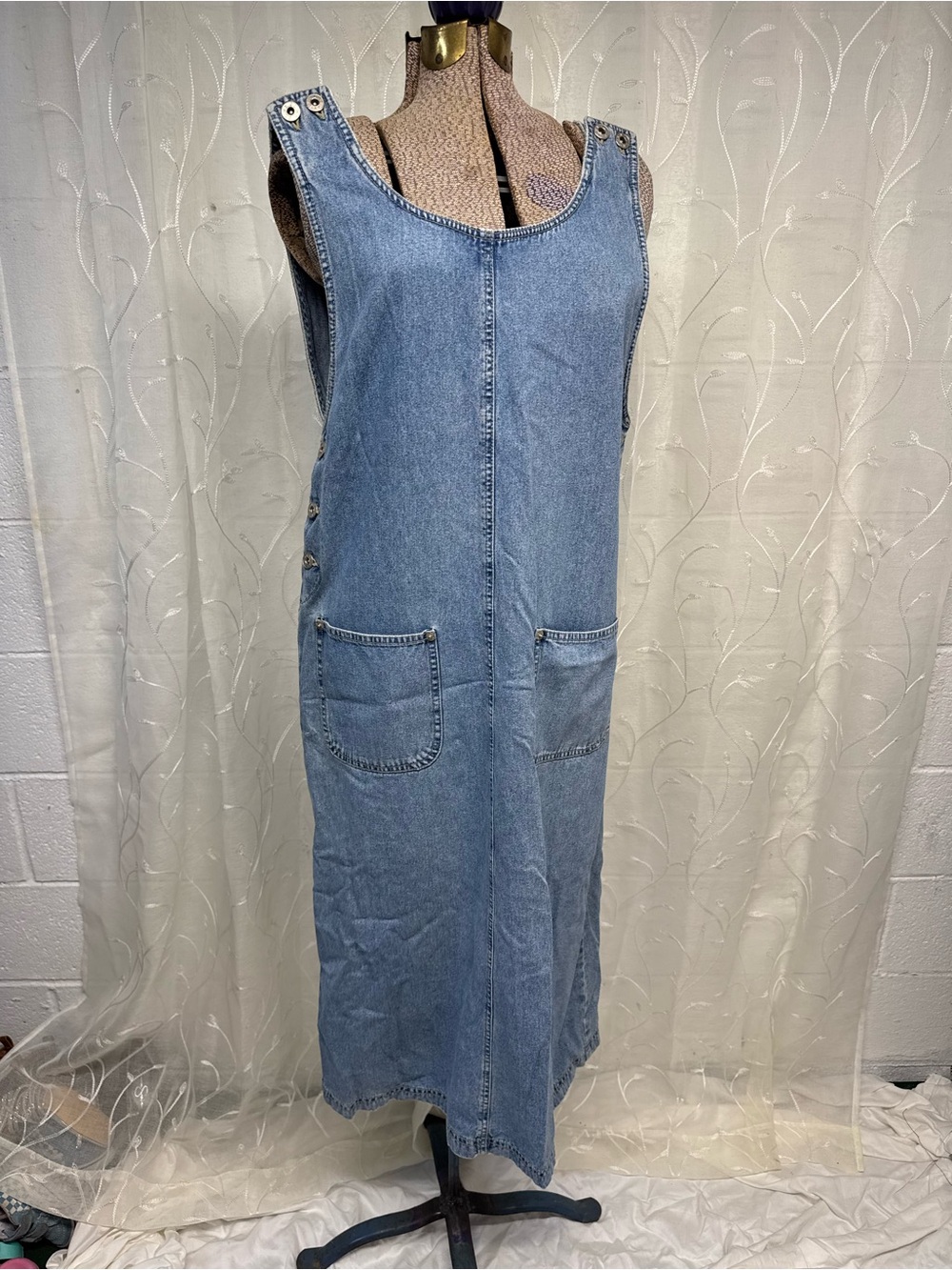 Vintage 90s J.L.N.Y. Denim Maxi Jumper Dress